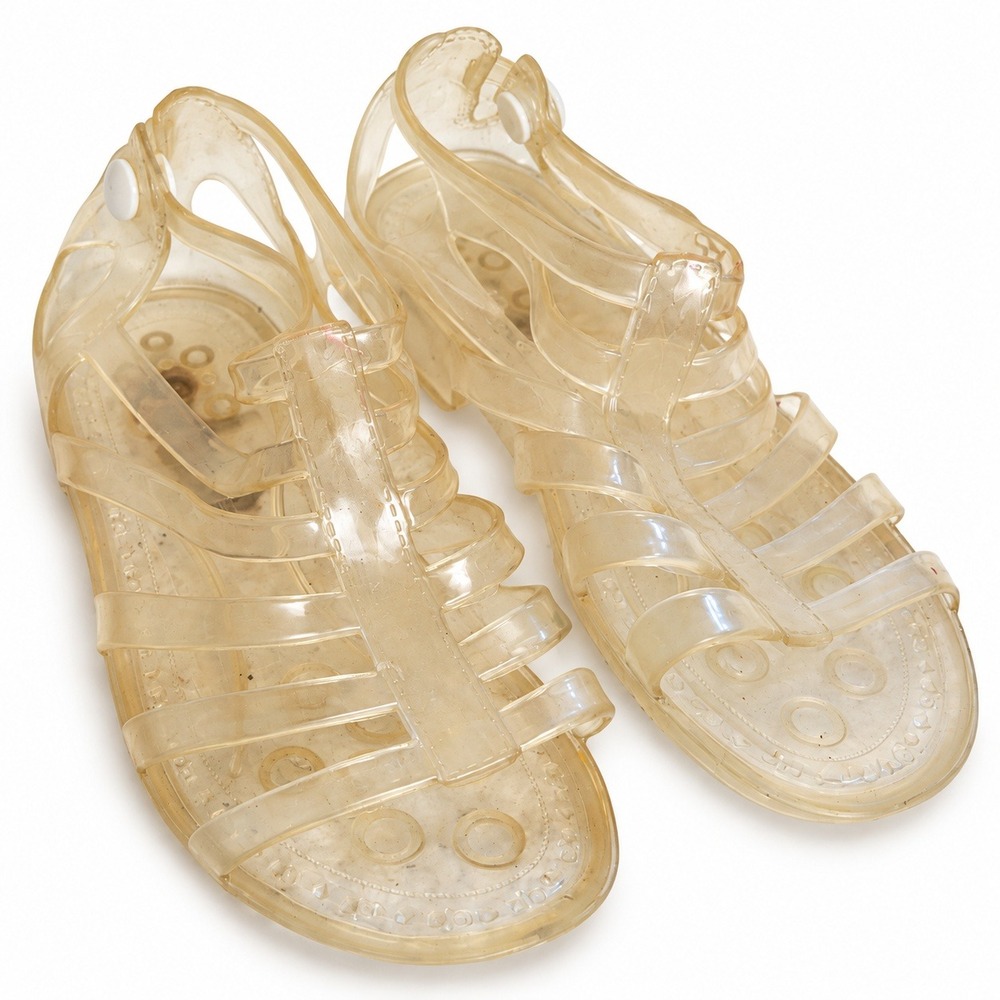 Unbranded Jelly Fisherman Sandals Kids XL Clear Good Retro 90s Summer Beach